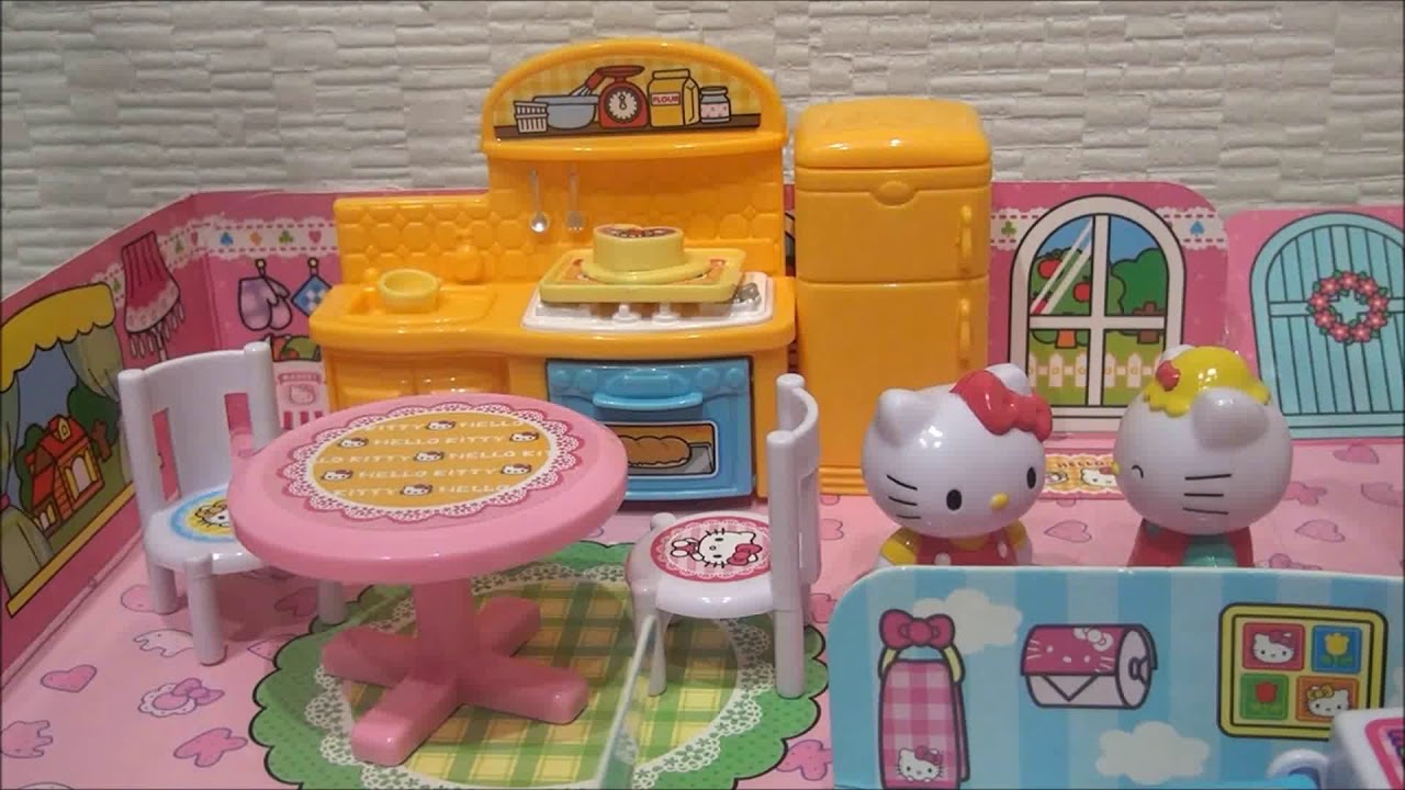 パッとひろがる！ハローキティのおうちとおみせ♡Hello kittey mini playhouse toys♡