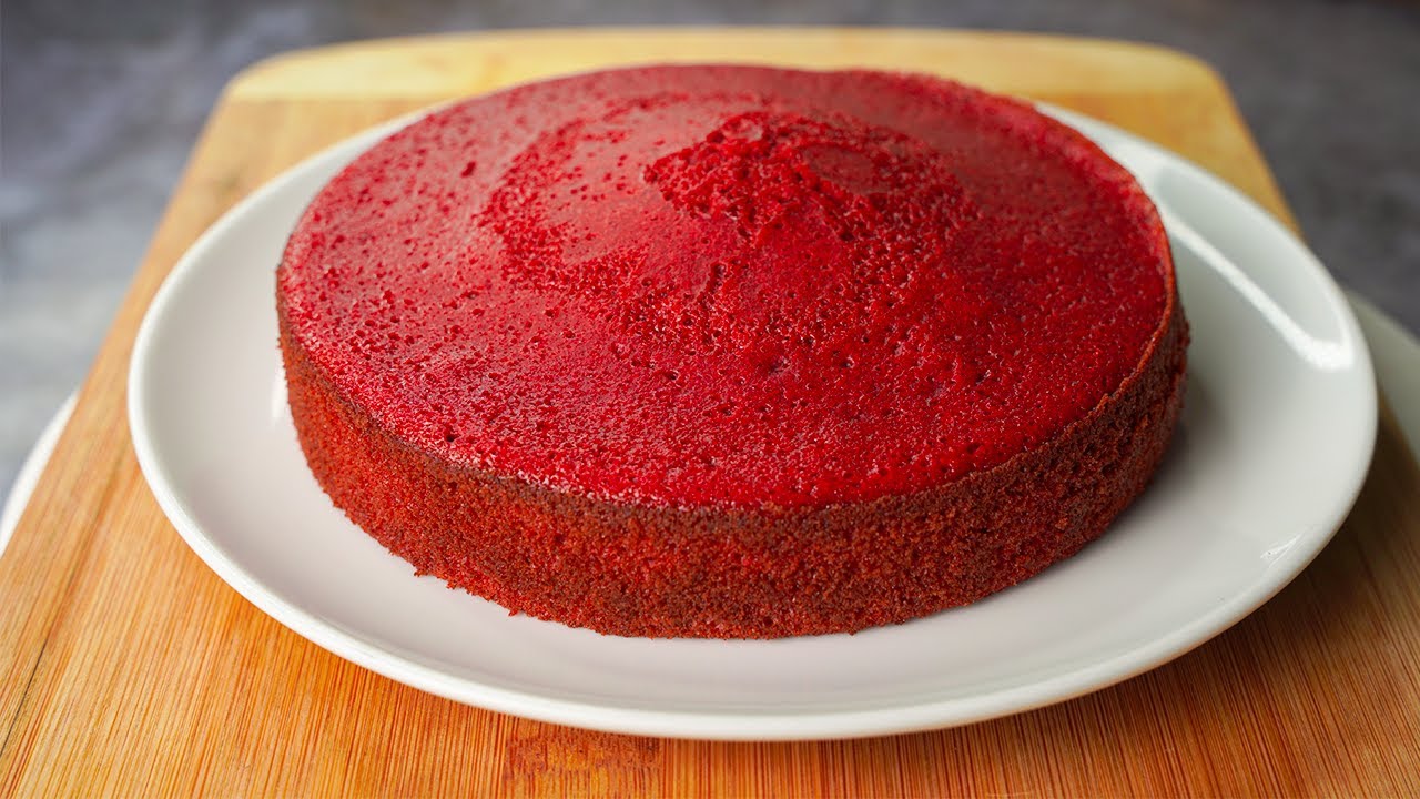 Basic Red Velvet Sponge Cake | 1 Egg Red Velvet Cake Recipe ...