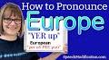 Video for Europe pronunciation British