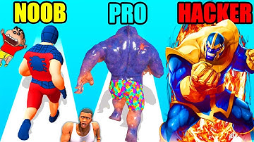 SHINCHAN UPGRADING into IRON MAN, SPIDERMAN, HULK, THANOS | NOOB vs PRO vs HACKER Shinchan Game