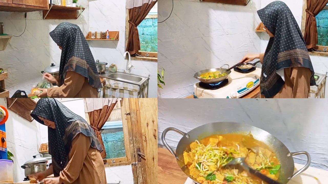 Занятия домохозяек... приготовление овощей для лаксы на разговение, поход в такджиа, угощение фри...