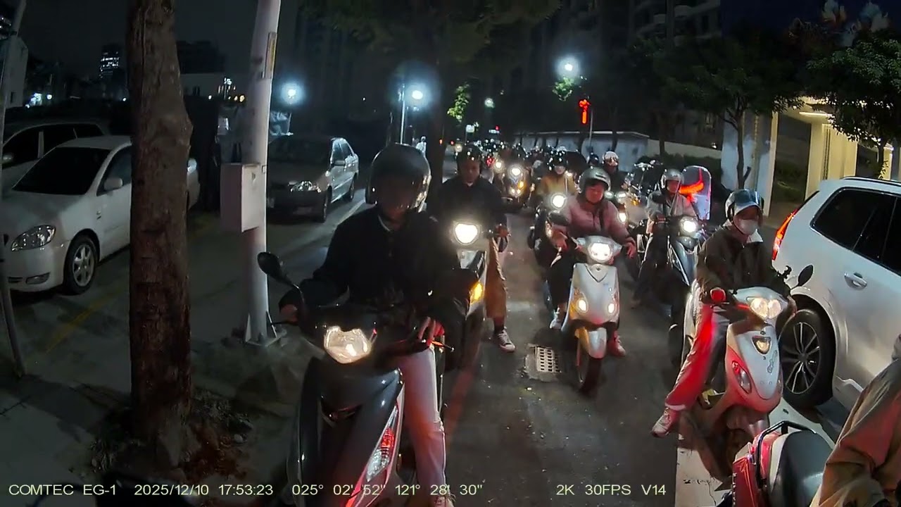 COMTEC EG-1 行車記錄器 晚上陰天 後鏡頭 2K 30FPS 實錄
