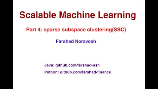 Part 4: sparse subspace clustering (SSC)