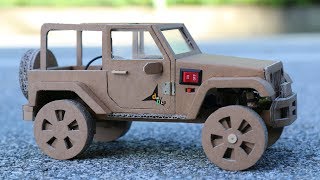 How To Make RC Car(Jeep Wrangler) Amazing Cardboard Car DIY