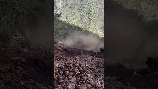 Husky Caught In a Landslide 🐺😳 Dog Lanslide #animals #nature #wildlife