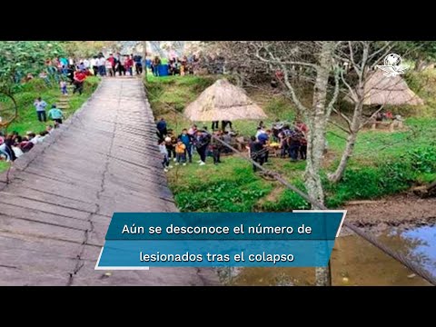 Colapsa puente colgante en parque turístico de Chiapas