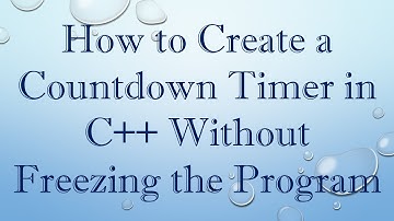 How to Create a Countdown Timer in C++ Without Freezing the Program