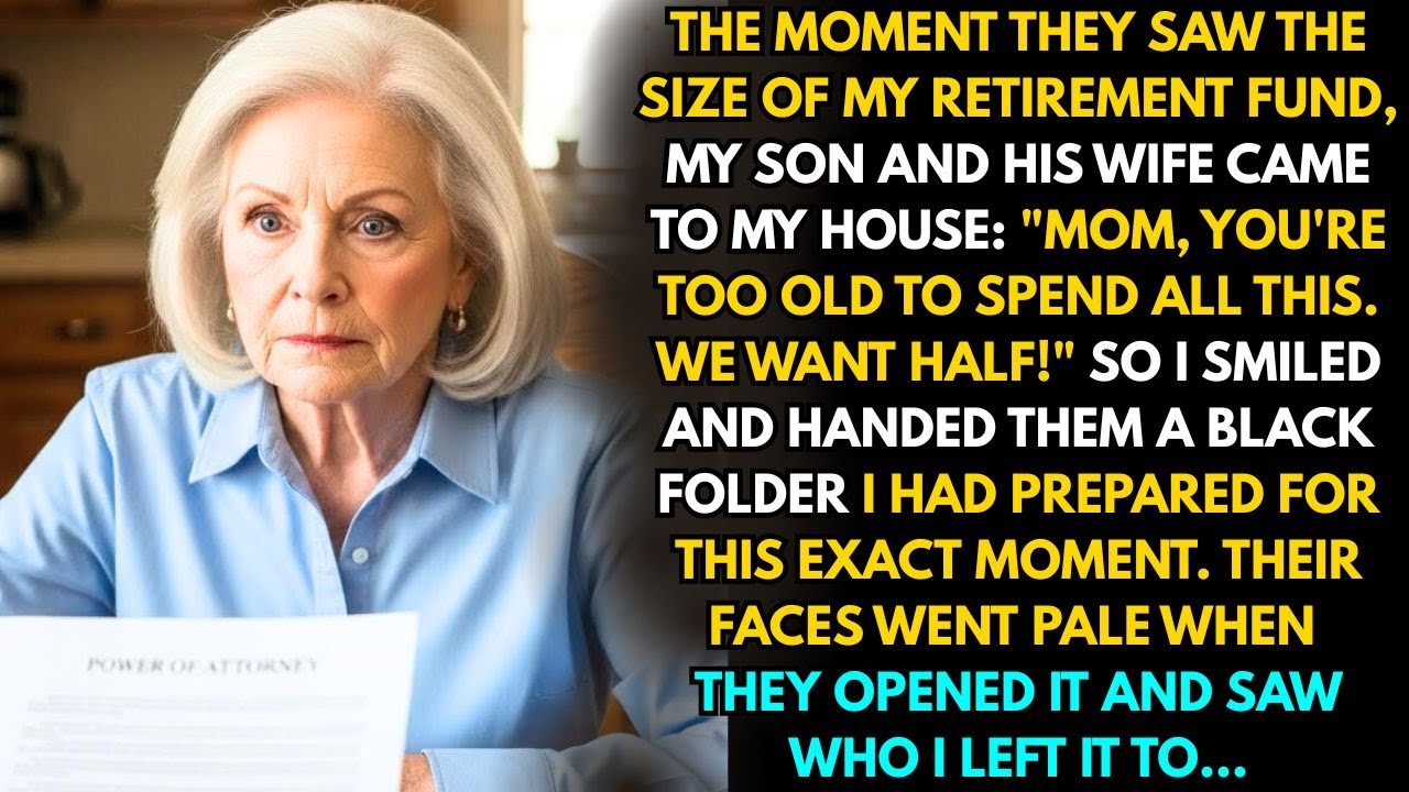 My Son and His Wife Demanded 50% Of My Retirement - I Smiled And Gave Them A Black Folder...