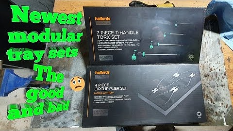 Halfords advanced circlip pliers and T-Handle torx modular tray sets