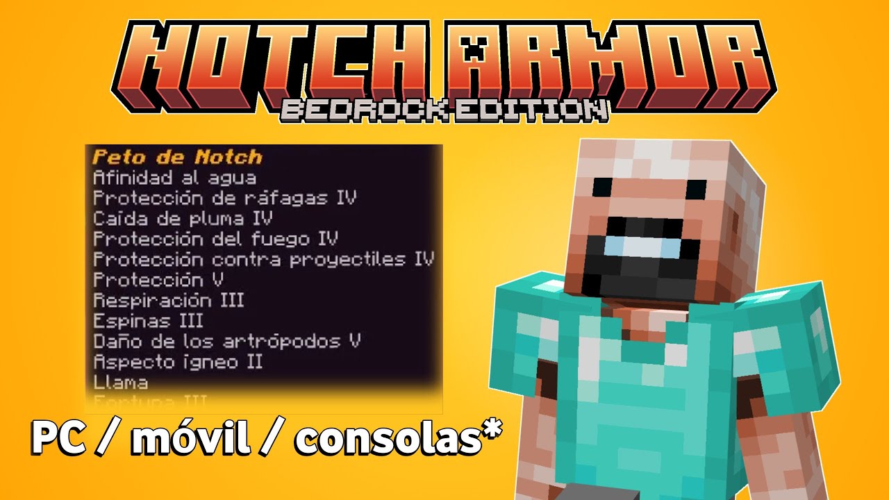 Notch Armor Bedrock Edition método fácil 🔥 🍊