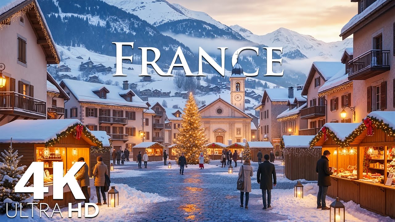 France 4K | Discover the Magic of Winter France – Snowy Alps, Quiet Village & Serene Mountain Valley