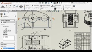 Gearbox Design- Assembly and Drawing in SolidWorks