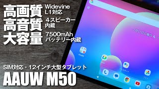 AAUW M50】Widevine L1対応の高画質！4つのスピーカー内蔵で高画質