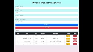 vanilla js product management system - CRUDS