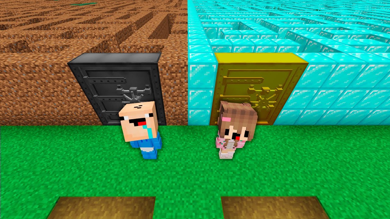 El LABERINTO MÁS GRANDE de Minecraft… ¿QUIÉN GANARÁ? TIERRA vs DIAMANTE 😱 BEBE NOOB en Minecraft