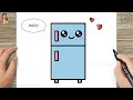 Drawing For Kids How To Draw Fridge Easy How To Draw Cute Refrigerator For Kids Drawing For Kids How To Draw Fridge Easy How To Draw Cute Refrigerator For Kids