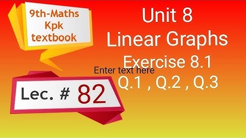 Exercise 8.1, Q1, Q2, Q3, Linear graph ,  , cartesian plane , ordered pairs , class 9 maths, Lec 82