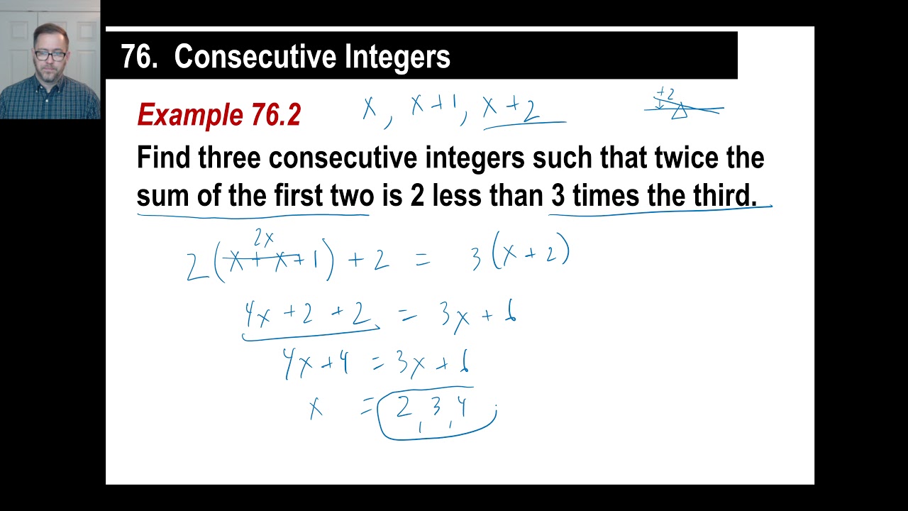Saxon Math - Algebra 1: 3rd Edition (Lesson 76 - Consecutive