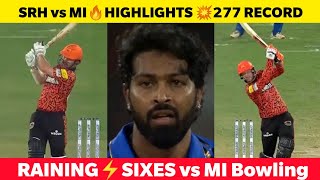 SRH vs MI🔥277 NEW RECORD💥 H Klassen 80 😱 Travis Head 62 🏆IPL 2024 SRH vs MI Highlights💥