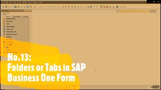 SAP Business One folder or tab on the UDO form- Part 13