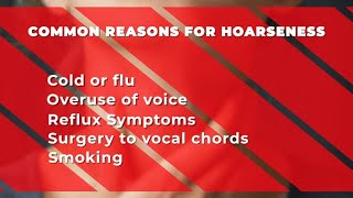 Hoarseness – What causes it and ways to help heal your voice