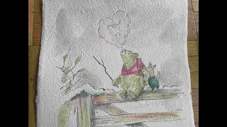 Reimaging and creating a Winnie the Pooh original illustration by E Shepard.