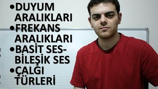 Duyum Aralıkları, Frekans Aralıkları, Basit Ses-Bileşik Ses, Çalgı Türleri