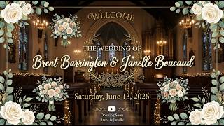 The Wedding of Brent Barrington & Janelle Boucaud.