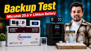 Microtek 25.6V 100AH Lithium Battery Backup Test | Jumbo UPS 3500 Inverter Par Kitna Backup Milega ?