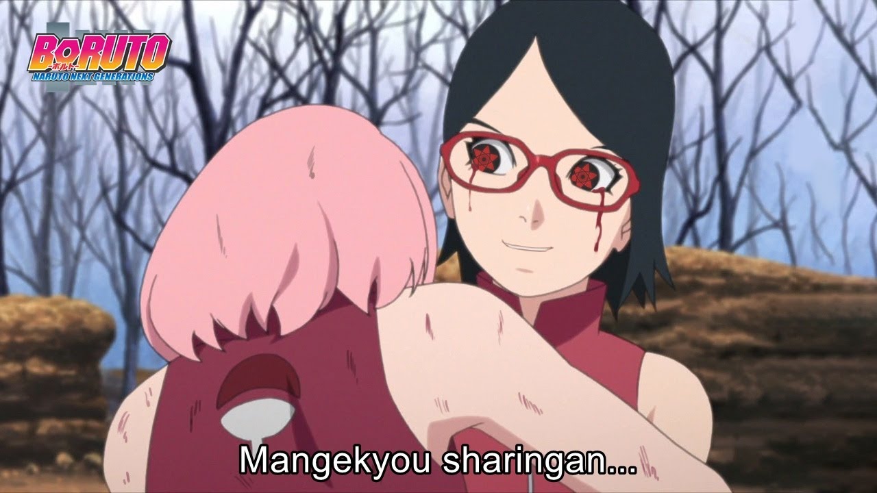 Mundo Boruto on X: Sasuke afirmou que Sarada é mais forte que ele na idade  dela. Sarada com apenas 12 anos desbloqueou o Mangekyou Sharingan. 🔥  #BORUTO  / X