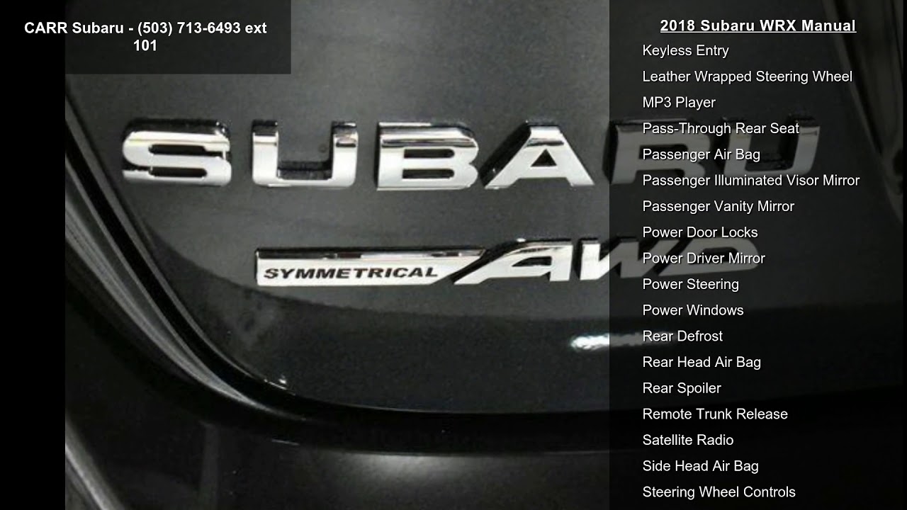 2018 Subaru WRX Manual - YouTube