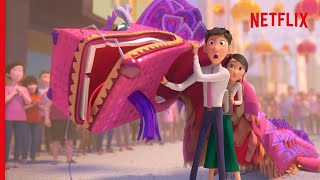 Din and Li Na's Hilarious Dragon Fight! | Wish Dragon ( Clip) | Netflix