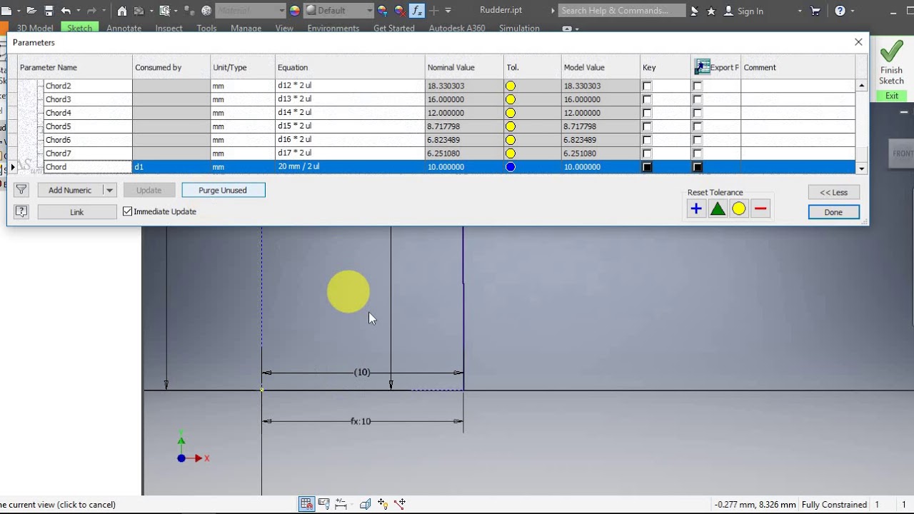 Inventor 2018 - Tutorial 19: Elliptical Rudder Foil Modelling - YouTube