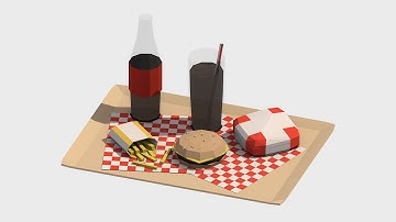 | PigArt | BLENDER Low Poly: Fast Food Meal
