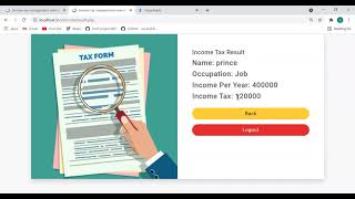 Web programming lab project .(income tax management overview) .calculator