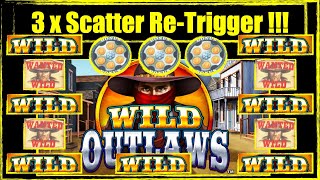 (First on YouTube?!?) Wild Outlaws!!! 3 x Scatter Re-Trigger!!! SLOTS UK. FOBT. screenshot 5