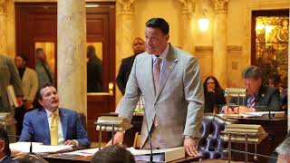Senator Michael Testa speaks on the Senate Floor about the FY2025 State Budget