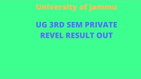 Jammu university||UG 3rd sem CBCS private  Re_ evaluation Result out Examination 2021