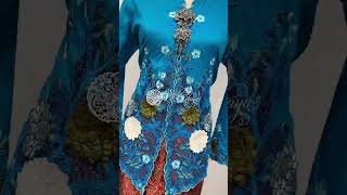 Kebaya Elvedina Ocean Blue Cotton - Royal Kebaya