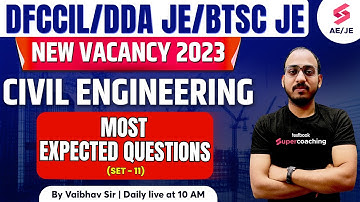 DDA JE Previous Year Question Paper | DFCCIL Previous Year Question Paper Civil | By Vaibhav Sir