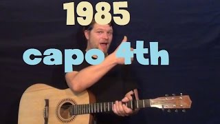 1985 (Bowling for Soup) Easy Strum Guitar Lesson How to Play Tutorial Capo 4th Fret