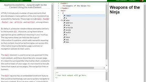 Applied Accessibility   Jump Straight to the Content Using the main Element free code camp   Dani