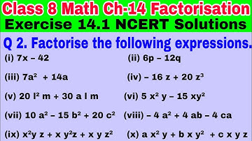 Class 8 Ex 14.1 Q 2 | Factorisation | Chapter 14 | Exercise 14.1 | Math NCERT Solutions | CBSE