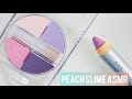 Slime Coloring with Makeup! Mixing Lipstick & Eyeshadow into Clear Slime! ASMR!!satisfying video!