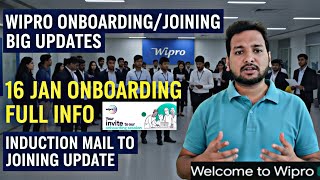 Wipro 16 Jan Onboarding Updates 2026 | Induction Mail | How to create I'd, Wilp & SIM Role Update 