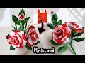 Bunga mawar merah putih plastik kresek | Diy how to make roses flower plastic bags