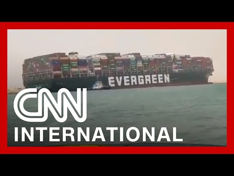 Empire State Building-length ship stuck in Suez Canal