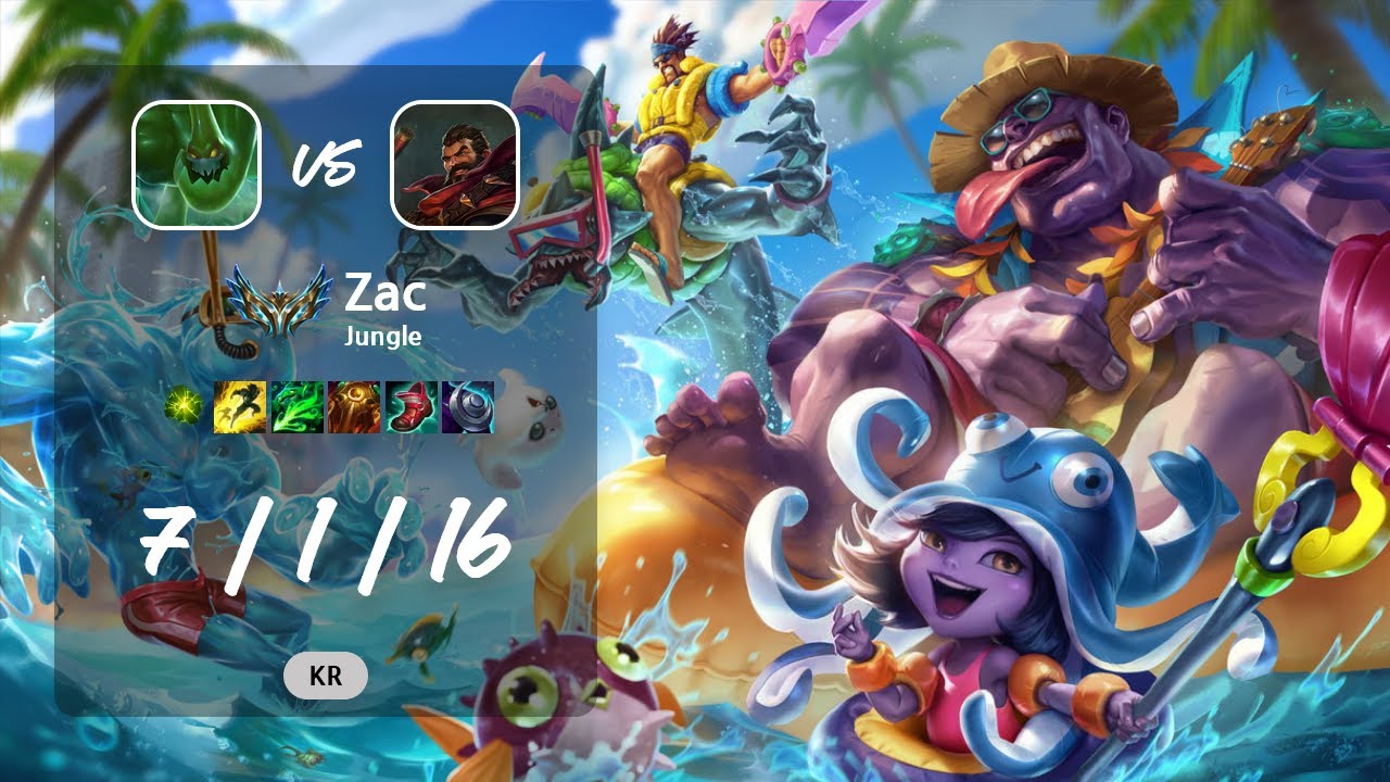 Zac Jungle vs Graves - KR Challenger Patch 13.13