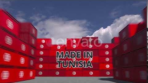 Containers with MADE IN TUNISIA Text and National Flags | Motion Graphics - Envato elements