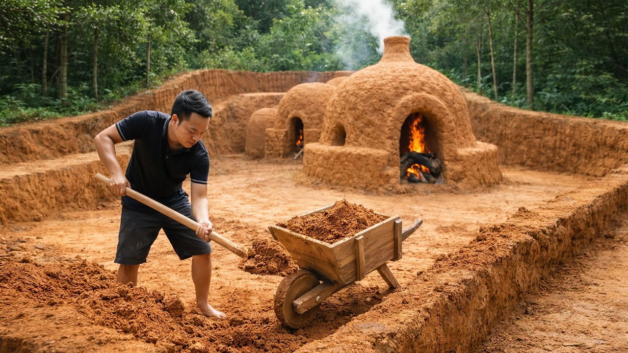 Man Upgrades Giant Wooden Bellows by Hand in Jungle | Start to Finish by ⁨@PrimitiveSkillsnet⁩